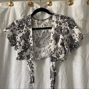 Solemio cropped wrap top